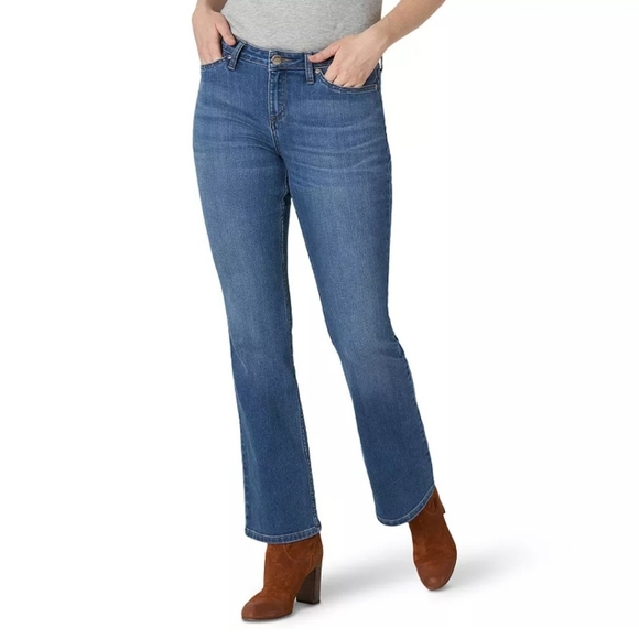 Lee Women's Legendary Bootcut Mid Rise Denim Blue Jeans Sz 14 Reg NEW - Picture 1 of 15